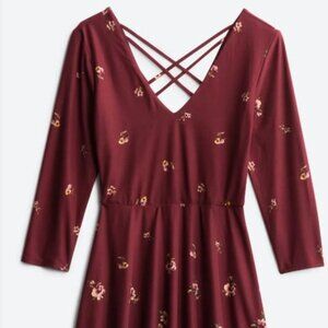 NINE BRITTON Naya Back Detail Knit Dress Burgundy